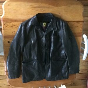 Belstaff L black leather jacket (made in Italy)